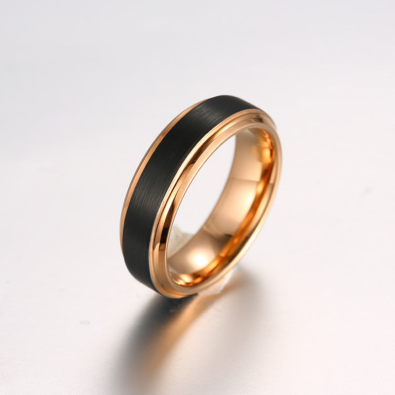 Double Groove Black Electroplated Tungsten Steel Ring Double Groove Black Electroplated Tungsten Steel Ring